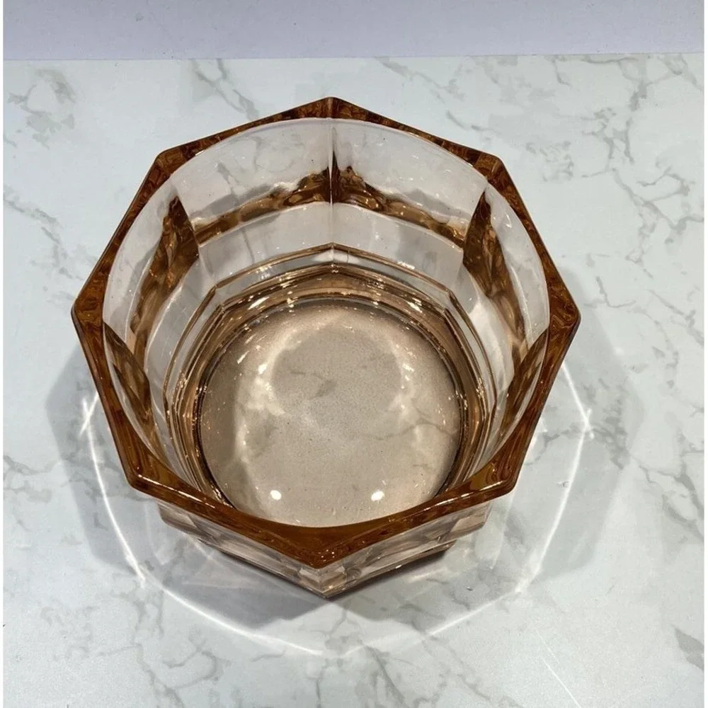 Cambridge Pink Depression Glass Octagonal Bowl Candy Dish Vintage  NO LID